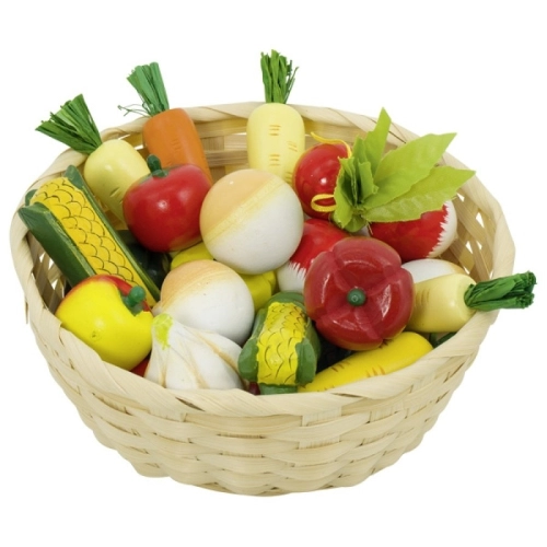Детски дървени зеленчуци в кошница | PAT36584