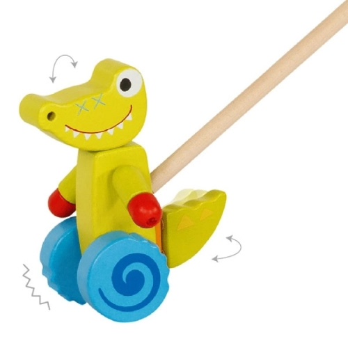 Детска дървена играчка Крокодил за бутане | PAT36617