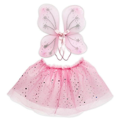 Комплект от розово туту и криле със звездички за деца | PAT36798