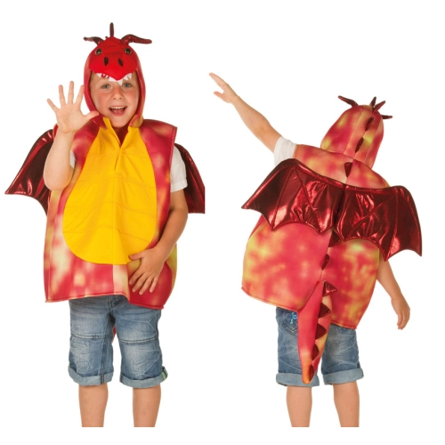 Детски театрален костюм Червен дракон с криле 4-7 години | PAT37035