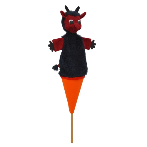 Кукла за куклен театър с конус и дървена пръчка Дявол 37 см. | PAT37089