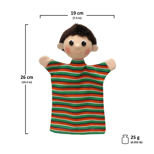 Детска кукла за театър Момче с раирана дрешка 26 см. | PAT37133