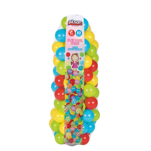 Детски цветни топки за игра 9 см 50 бр. в мрежа | PAT37181