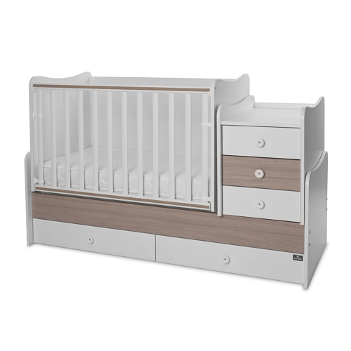 Бебешко легло Maxi Plus New 70/160  Бяло/Кехлибар-3Box | PAT37949