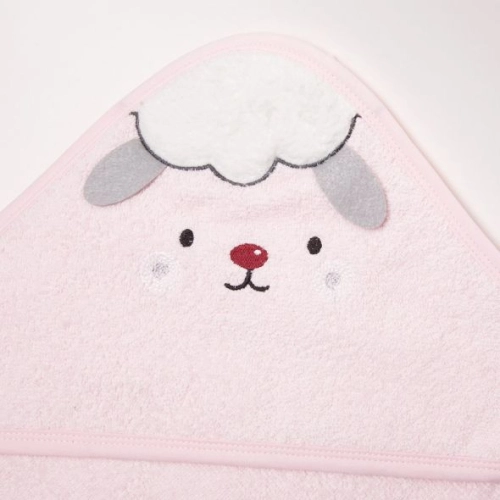 Бебешка розова хавлия с качулка Sheep | PAT37978