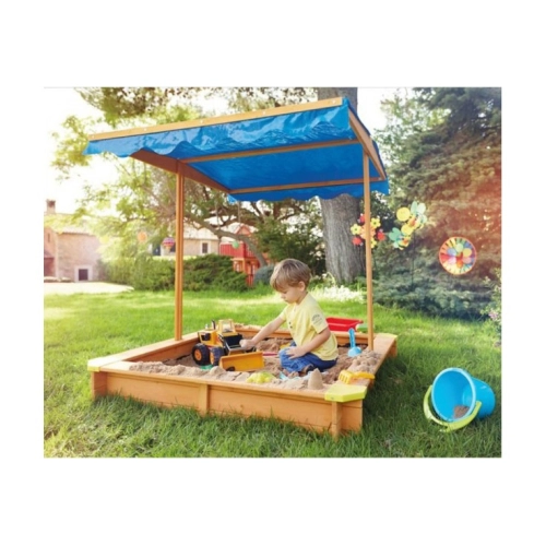 Детски дървен пясъчник с регулируем водоустойчив сенник | PAT38133