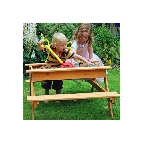 Дървен градински комплект детска маса за пикник 2в1 | PAT38137