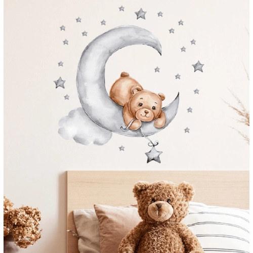 Детски стикер за стена за детска стая – Мече Луна | PAT38459