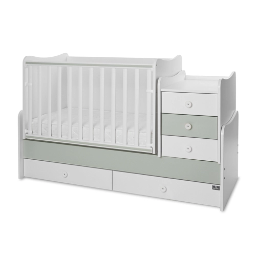 Бебешко легло Maxi Plus New 70/160 Бяло/Milky Green-3Box | PAT38517