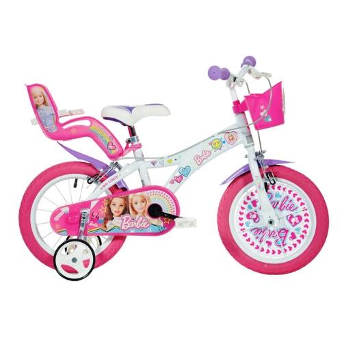 Детско розово колело с помощни колела Barbie 14“ | PAT38532