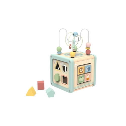 Бебешка образователна играчка Дървен куб Play | PAT38737