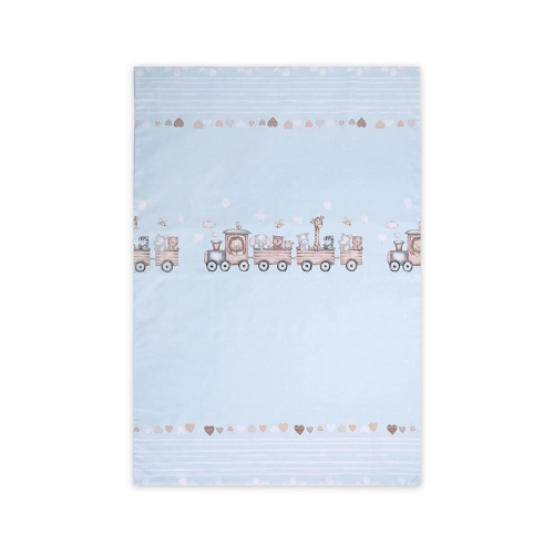 Бебешки плик с цип за завивка 140/95см Влакче Синьо | PAT38750