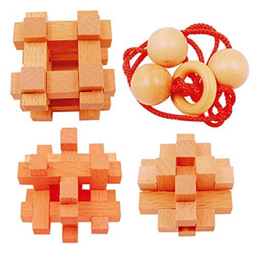 Комплект детски логически пъзели 4 Wood Puzzles Set Junior | PAT39177