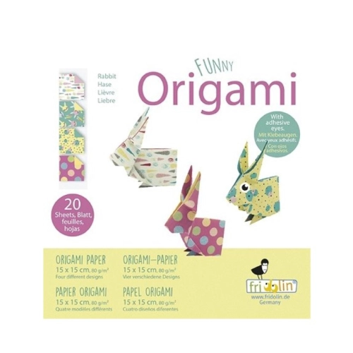 Детски творчески комплект Оригами Зайче 20 листа 15х15см. | PAT39216