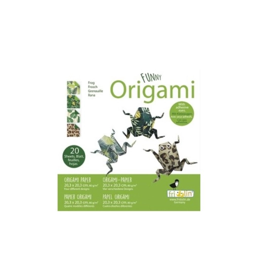Детски творчески комплект Оригами Жаби 20 листа 20х20см. | PAT39217