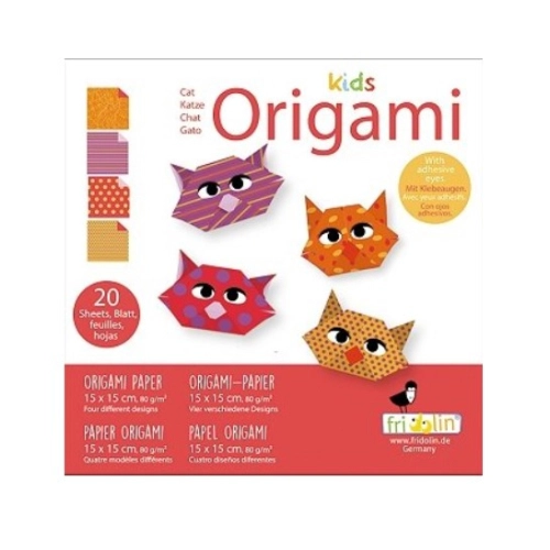 Детски творчески комплект Оригами Котки 20 листа 4 мотива  | PAT39220