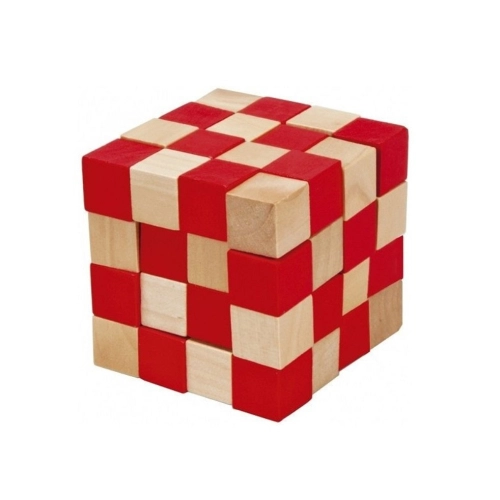 Детски 3D пъзел Кубче Red/Natur 6х6см  | PAT39258