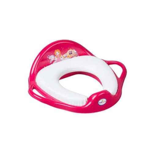 Детска розова мека седалка за тоалетна чиния Принцеси | PAT39384