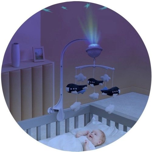 Музикална въртележка с проектор за бебешко легло Самолетче | PAT39539