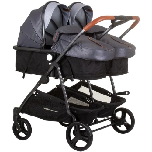Бебешка количка за близнаци Дуо Смарт сребърно сиво | PAT39550