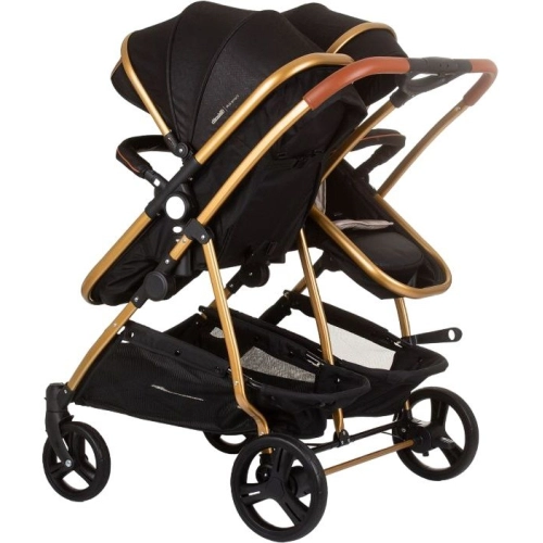 Бебешка количка за близнаци Дуо Смарт Обсидиан/злато | PAT39554