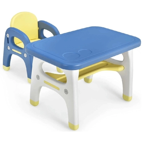 Детска маса с един стол в син цвят и лимон | PAT39715