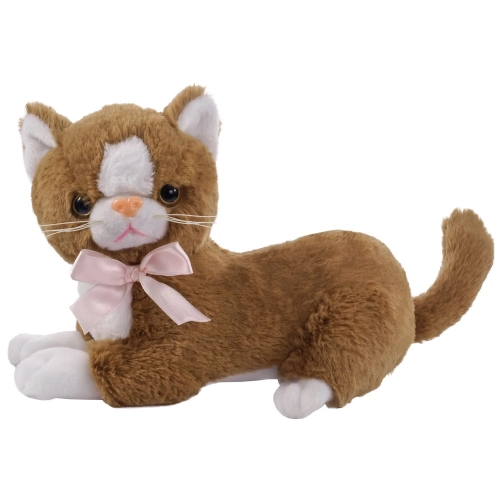 Детска плюшена играчка Кафява котка Филко с панделка 34 см | PAT40011