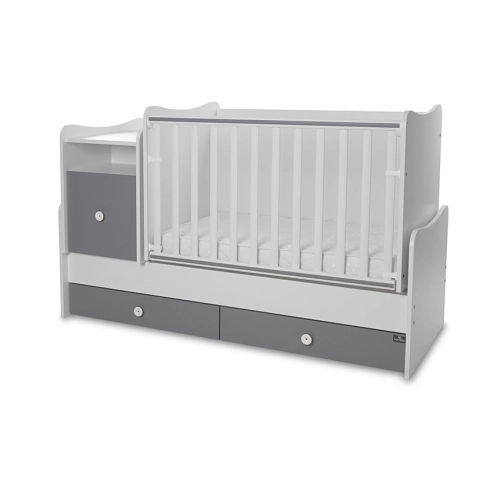 Бебешко легло Trend Plus 70/160 Цвят Бяло/Stone Grey-3box | PAT40208