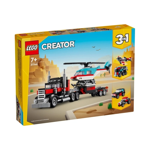 Детски комплект Creator Камион с платформа и хеликоптер | PAT40437