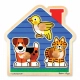 Детски дървен пъзел Къщата на животните 3 части 