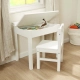 Детско бяло дървени бюро със столче  - 2