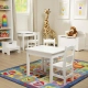 Детско бяло дървени бюро със столче  - 3