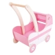 Детска розова дървена количка за кукли  - 1