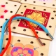 Детска забавна играчка Дървени плочки за нанизване с шнур  - 2