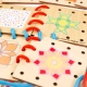 Детска забавна играчка Дървени плочки за нанизване с шнур  - 3