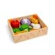 Дървен детски комплект за готвене Щайга със зеленчуци  - 1
