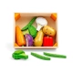 Дървен детски комплект за готвене Щайга със зеленчуци  - 2