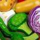 Дървен детски комплект за готвене Щайга със зеленчуци  - 6