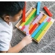 Детска дървена игра с цветни облигации и числа  - 4