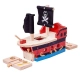 Детска играчка Дървен пиратски кораб  - 1