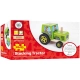 Дървен детски пъзел с кубчета Трактор  - 4