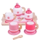 Детски розов дървен комплект за чай  - 1