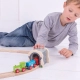 Детски сив дървен тухлен тунел с релса  - 4