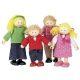 Комплект детски дървени кукли Европейско семейство 