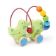Образователна играчка Дървена спирала с мъниста Крокодил  - 1