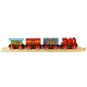 Детска дървена играчка Ретро пътнически влак с релси 