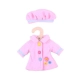 Детски дрехи за кукла 25 см Розово палто с шапка 