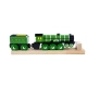 Детска играчка Зелен дървен локомотив за игра 