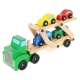 Детска дървена играчка Автовоз с 4 колички  - 1