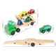 Детска дървена играчка Автовоз с 4 колички  - 16
